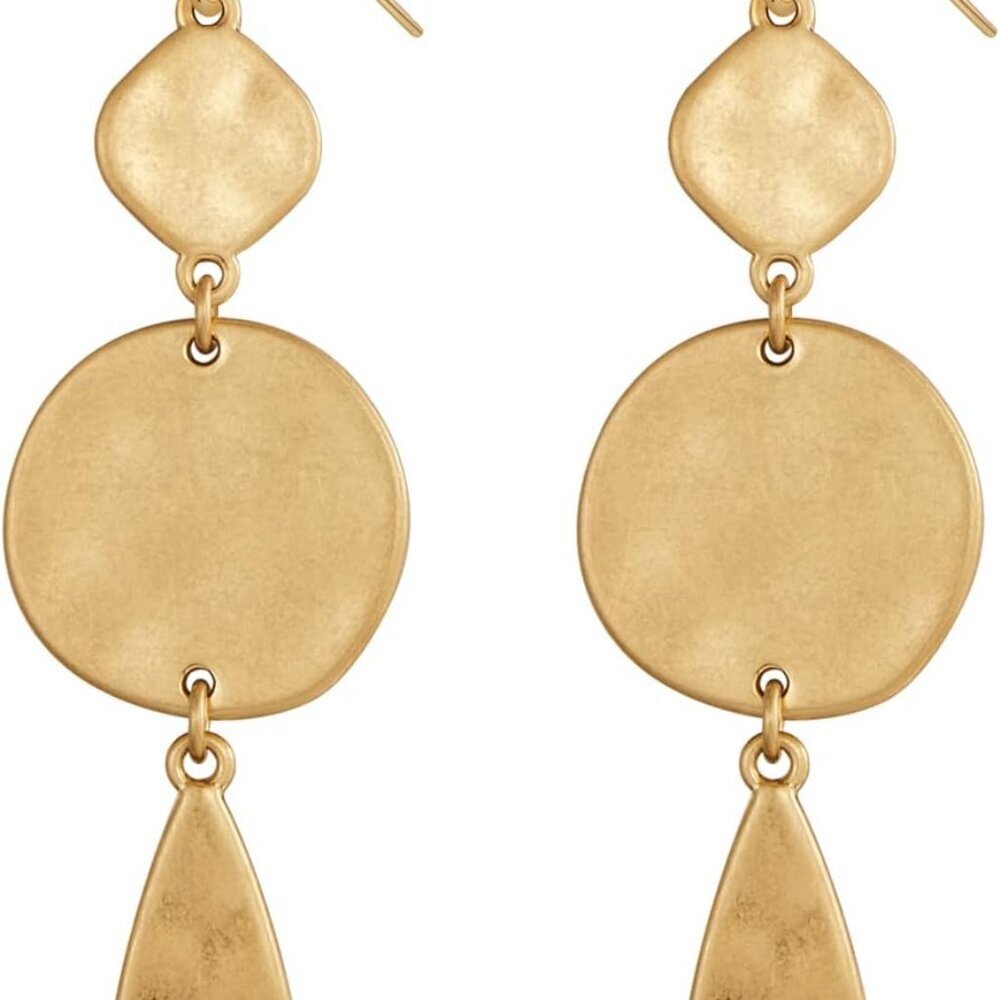Burnt Gold Boho Earrings For Women Antique Silver Disc Dangle Earrings Vintage S